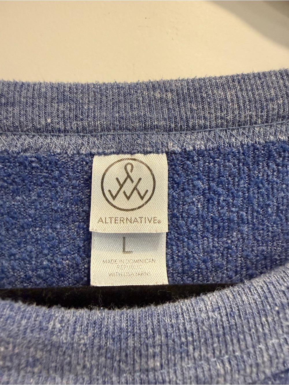 Alternative Blue Graphic Crewneck Sweatshirt with White Text - Size L - Picture 4 of 9